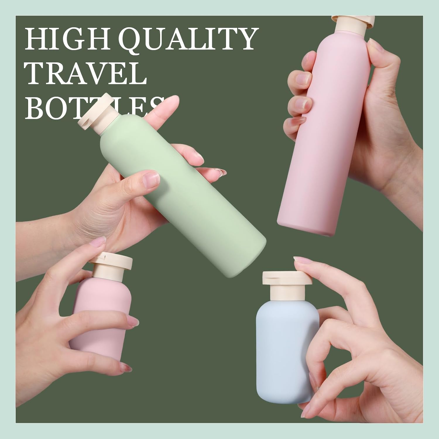 ASEVAT 8.8oz 3Pcs Plastic Refillable Travel Shampoo and Conditioner Bottles Refillable Travel Bottle with Flip Cap Plastic Shampoo and Conditioner Bottles - Image 3