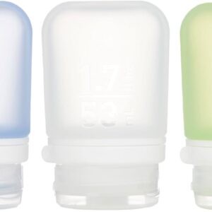 humangear GoToob+ 3-Pack, Small (1.7 fl oz), Clear/Green/Blue