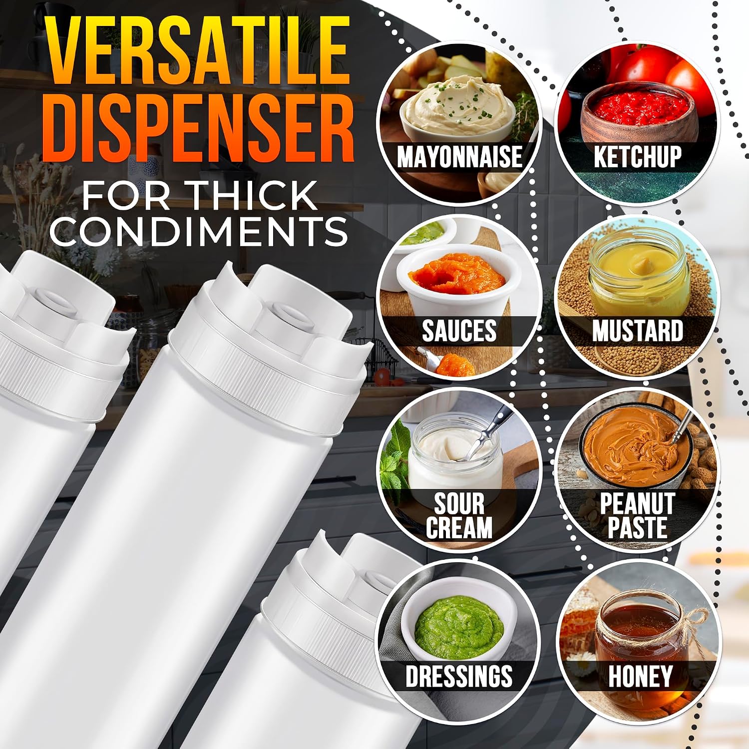 3 Pack 16 oz Inverted Condiment Squeeze Bottles for Sauces, Squirt Bottles - Image 6
